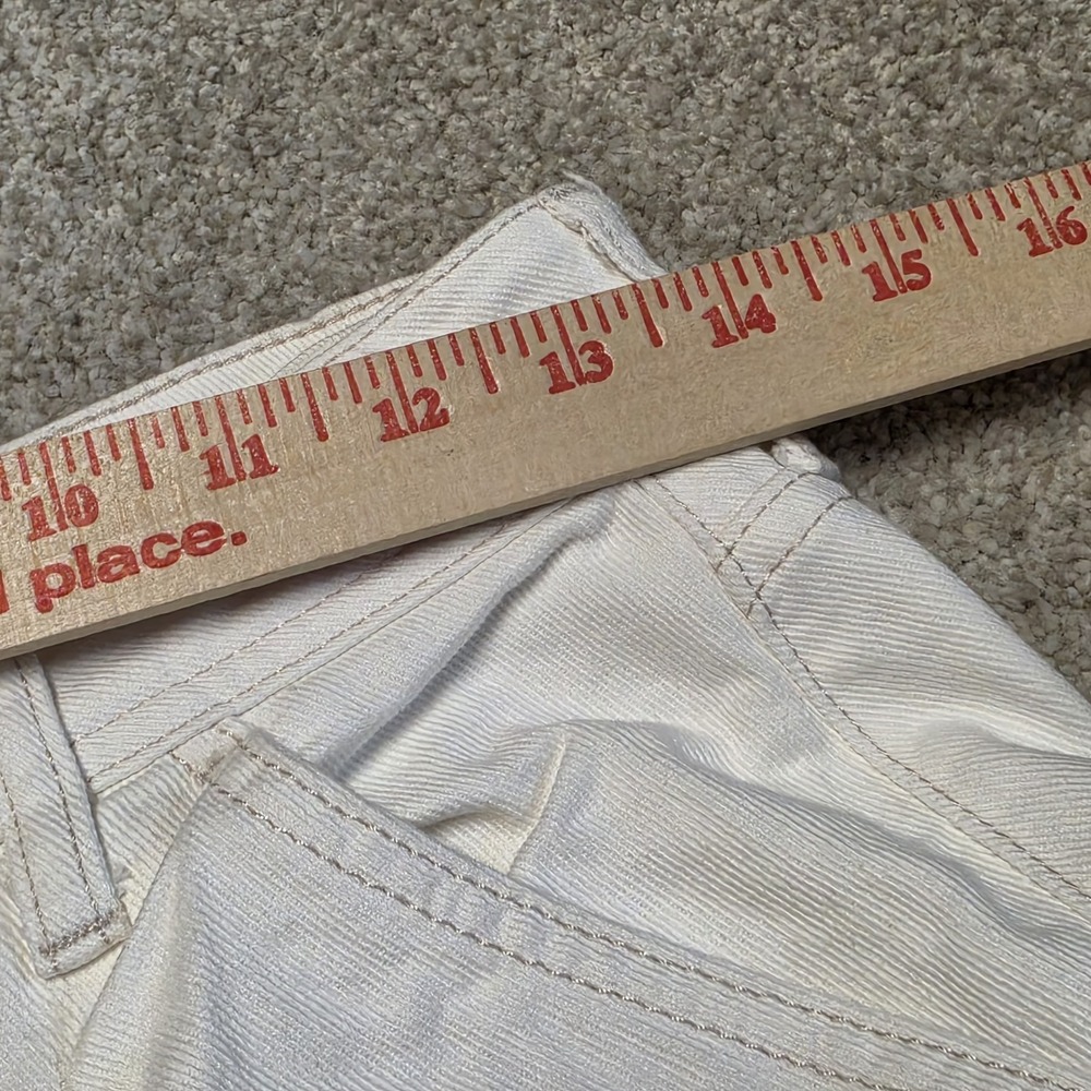 Free People We The Free Barrel Leg Jeans Womens 27 Ivory Cream High Rise Cotton - Picture 4 of 11